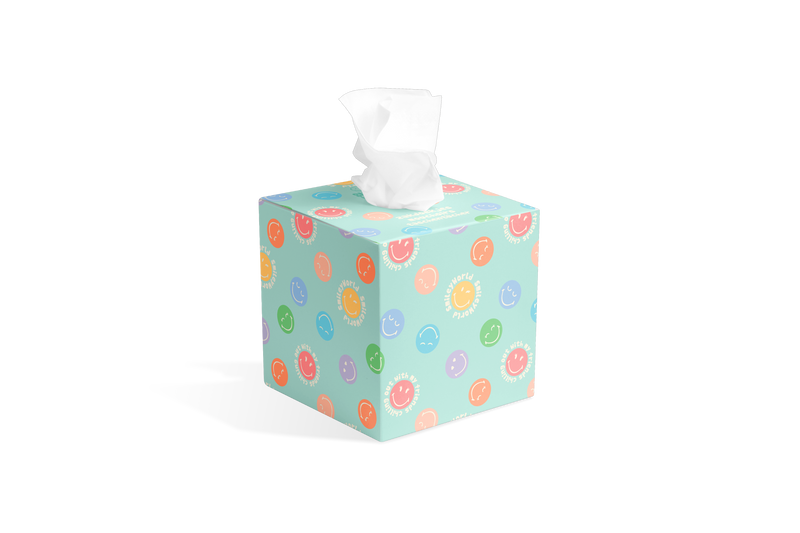 Mouchoirs SmileyWorld® Ultra Soft - Cube Design, 48 SHEETS/BOX, 20 BOXES/CARTON | Economical, Practical, and Easy to Use