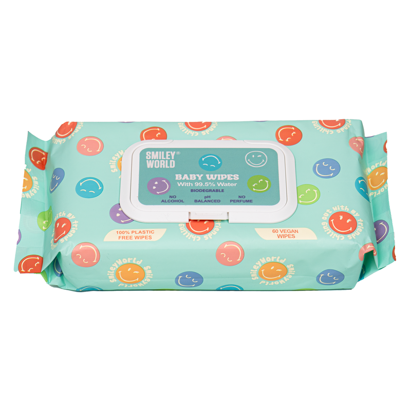 SmileyWorld® Baby Wipes – 99.5% Water, Biodegradable, Plastic-Free Wipes
