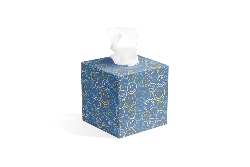 Mouchoirs SmileyWorld® Ultra Soft - Cube Design, 48 SHEETS/BOX, 20 BOXES/CARTON | Economical, Practical, and Easy to Use