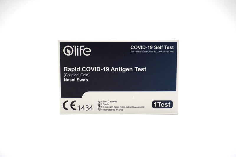 O’life Rapid COVID-19 Antigen Test – Colloidal Gold (Nasal Swab, CE 1434 Certified) – Fast and Reliable DIY Test Kit