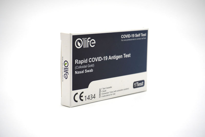 O’life Rapid COVID-19 Antigen Test – Colloidal Gold (Nasal Swab, CE 1434 Certified) – Fast and Reliable DIY Test Kit
