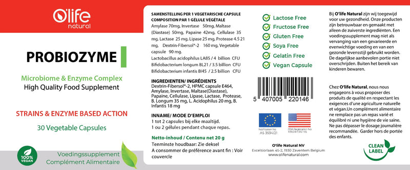 PROBIOZYME  30 Veg Caps / CNK 4315651