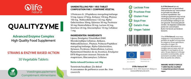 QUALITYZYME 30 Veg Caps / CNK 4315693